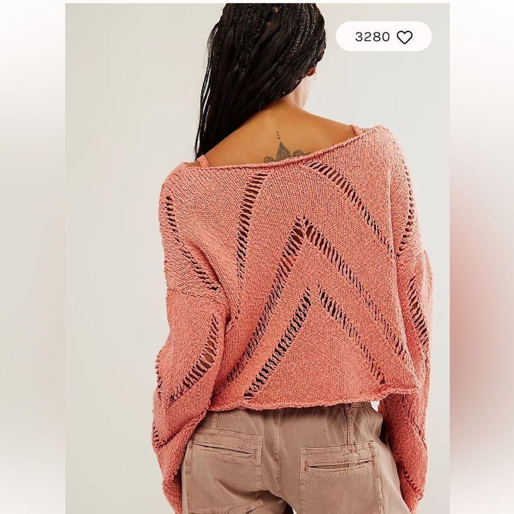 Free People Hayley Sweater size Large V Neck - Picture 3 of 7